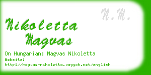 nikoletta magvas business card